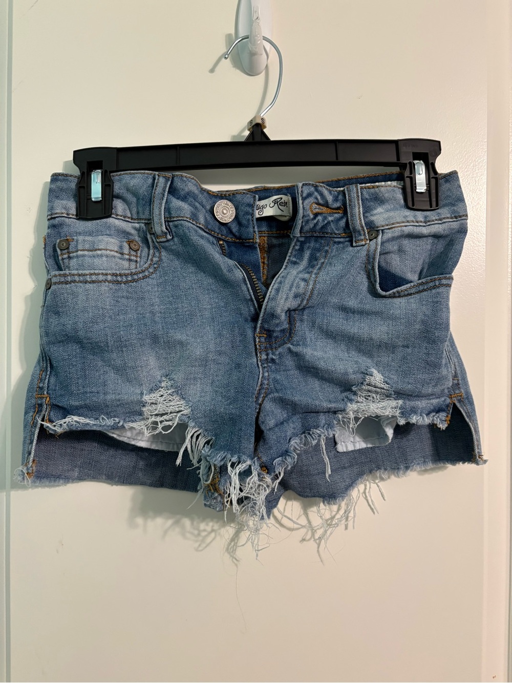 Indigo Rein Light Blue Distressed Denim Shorts